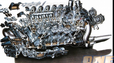 מנוע של הונדה כפי שהיה ברכבי מקלארן (ONE) מנוע של הונדה כפי שהיה ברכבי מקלארן (ONE)