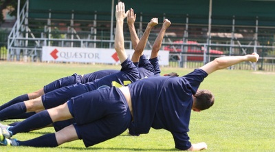 שחקני מכבי באימון (האתר הרשמי של מכבי)