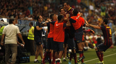 אדריאנו חוגג עם הספסל  (רויטרס)