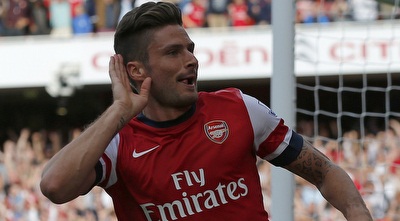 אוליבייה ג´ירו חוגג (רויטרס)