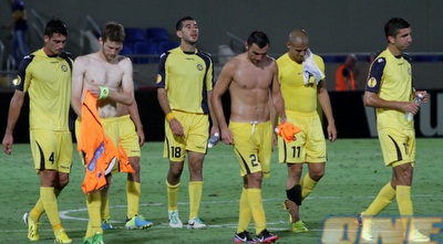 שחקני מכבי תל אביב מאוכזבים (יניב גונן)