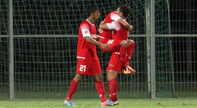 שחקני סכנין חוגגים (יניב גונן)