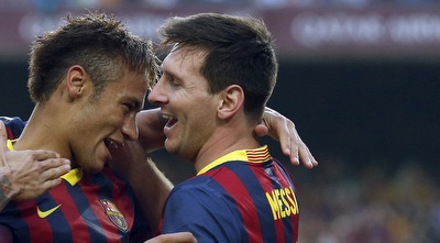 ניימאר ומסי. הברזילאי כיכב, הארגנטיני? כלי עזר במשחק (רויטרס)