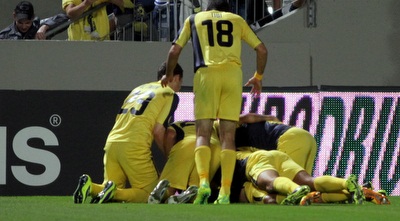 שחקני מכבי חוגגים (יניב גונן)