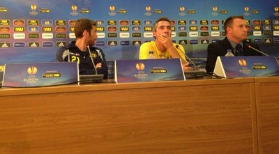 פאולו סוזה ושרן ייני במסיבת העיתונאים (רז אמיר) 