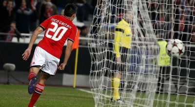 גייטאן חוגג את השער שלא סייע לבנפיקה (רויטרס)