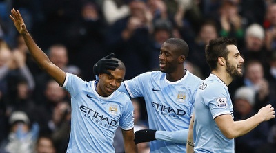 פרננדיניו חוגג אחרי השער (רויטרס)