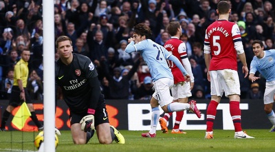 סילבה כובש ורץ לחגוג (רויטרס)