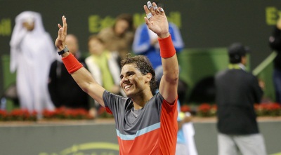 נדאל חוגג את הניצחון בגמר (רויטרס)