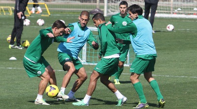 שחקני מכבי חיפה באימון (עמית מצפה)