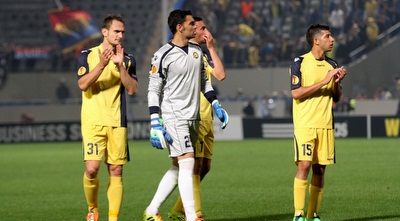 שחקני מכבי מודים לאוהדים (רדאד ג´בארה)