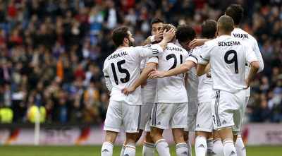 שחקני ריאל מדריד חוגגים (רויטרס)