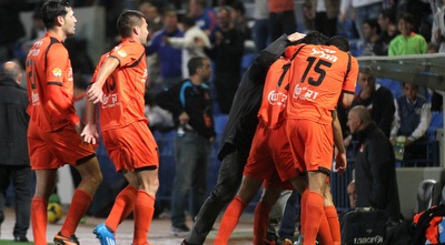 שחקני בני יהודה חוגגים (רדאד ג´בארה)