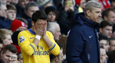 אוזיל וונגר לא מאמינים שהפסידו (רויטרס)