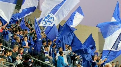 אוהדי מכבי פ&qout;ת נותנים אווירה למשחק העונה שלהם (משה חרמון)