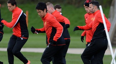 שחקני מנצ´סטר יונייטד מתכוננים לבאיירן (רויטרס)