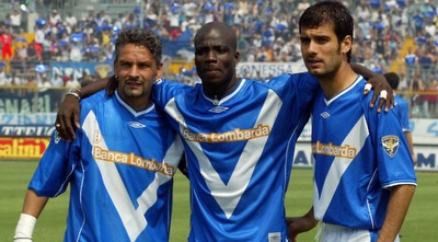 רוברטו באג´יו ופפ גוארדיאולה. חבריו של לוקה בברשיה 