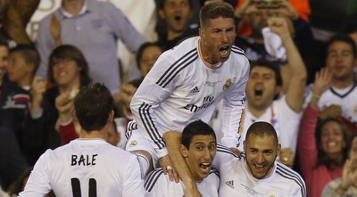 שחקני ריאל מדריד חוגגים (רויטרס)