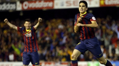 בארטרה ומסי חוגגים (רויטרס)