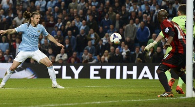 מרטין דמיצ´ליס רגע לפני הכיבוש של השער השלישי (רויטרס)