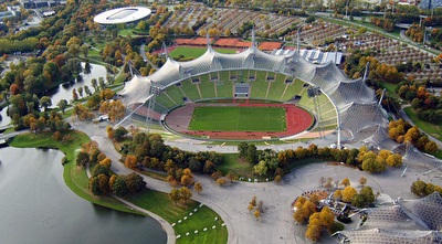 מבט מלמעלה על הפארק האולימפי במינכן