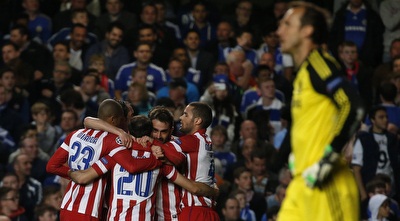 שחקני אתלטיקו מדריד חוגגים (רויטרס)