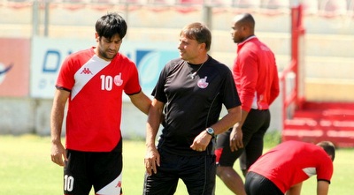 אלישע לוי ואליניב ברדה באימון הקבוצה (משה חרמון)