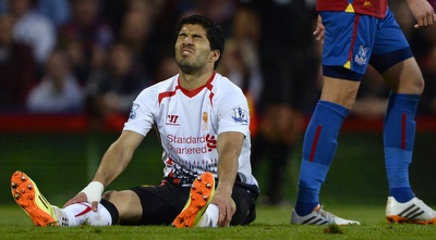 לואיס סוארס לא מאמין שזה קרה (רויטרס)