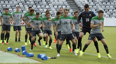 נבחרת אוסטרליה מתאמנת (רויטרס)