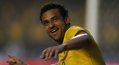 פרד חוגג את שער היתרון של ברזיל (רויטרס)