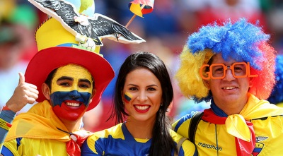 אוהדי נבחרת אקוואדור מאושרים (GettyImages)