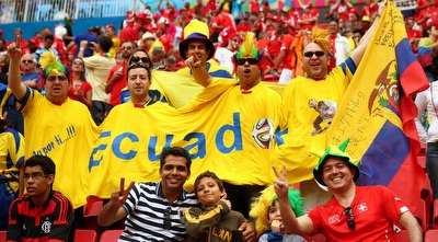 אוהדי נבחרת אקוואדור מחויכים (GettyImages)