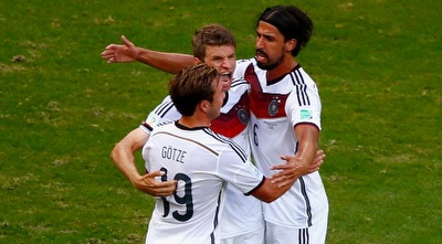 שחקני גרמניה חוגגים (GettyImages)