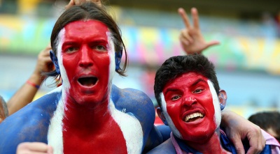 אוהדי קוסטה ריקה מאושרים (GettyImages)