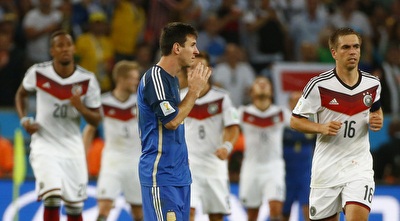 מסי לאחר הבקעת השער של גצה (רויטרס)