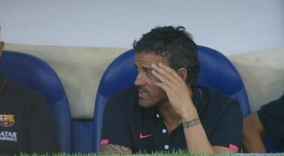 לואיס אנריקה בפעם הראשונה על הספסל