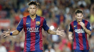 ניימאר חוגג. תואר ראשון העונה (רויטרס)