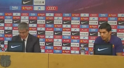 לואיס סוארס במסיבת העיתונאים