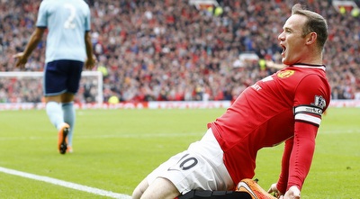 וויין רוני חוגג שער 176 בפרמייר-ליג (רויטרס)