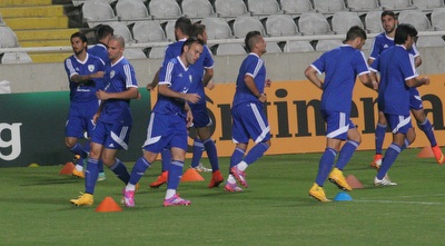 שחקני הנבחרת באימון (רז אמיר)