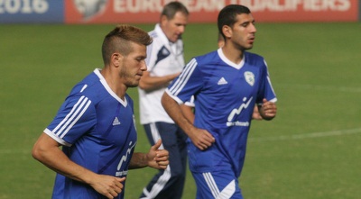 טיבי וגרשון באימון הנבחרת (רז אמיר)