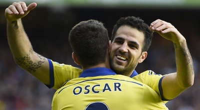 פברגאס וקוסטה חוגגים (רויטרס)