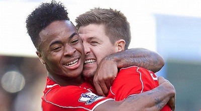 ג´רארד וסטרלינג חוגגים (טוויטר) ג´רארד וסטרלינג חוגגים (טוויטר)