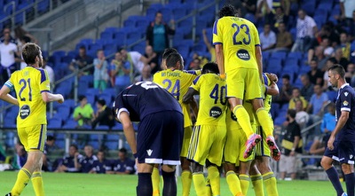 שחקני מכבי חוגגים (יניב גונן)