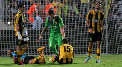 שחקני בית&qout;ר חוגגים (משה חרמון) שחקני בית&qout;ר חוגגים (משה חרמון)