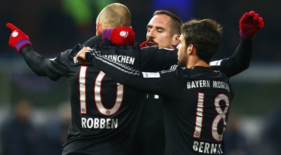 רובן, ריברי וברנאט חוגגים (רויטרס)