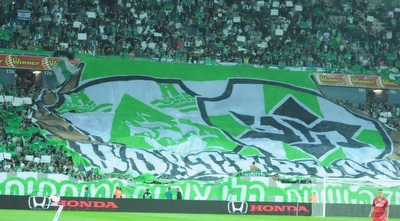 אוהדי מכבי חיפה צובעים את סמי עופר (עמרי שטיין)