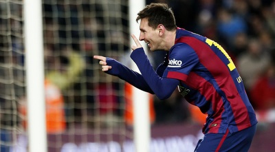 ליאו מסי חוגג (רויטרס)