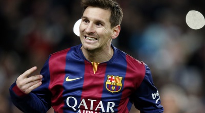 ליאו מסי חוגג (רויטרס)