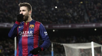 ג&acute;רארד פיקה חוגג (רויטרס)